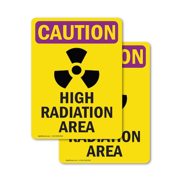 Signmission Radiation & Laser Sign, 7 in H x 5 in W, Vinyl Decal, Rectangle OS-2PACK-CR-D-57-V-10231 - main